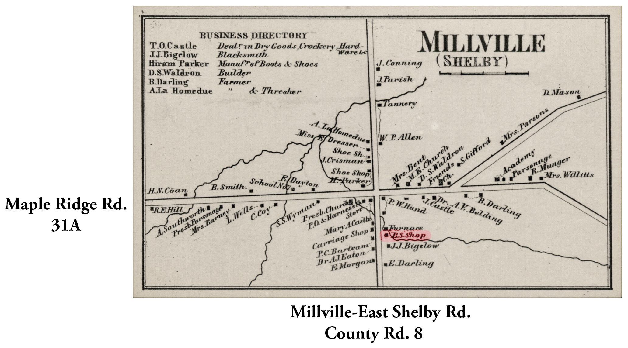 1860 Niagara Orleans Counties She-9 Excerpt Map